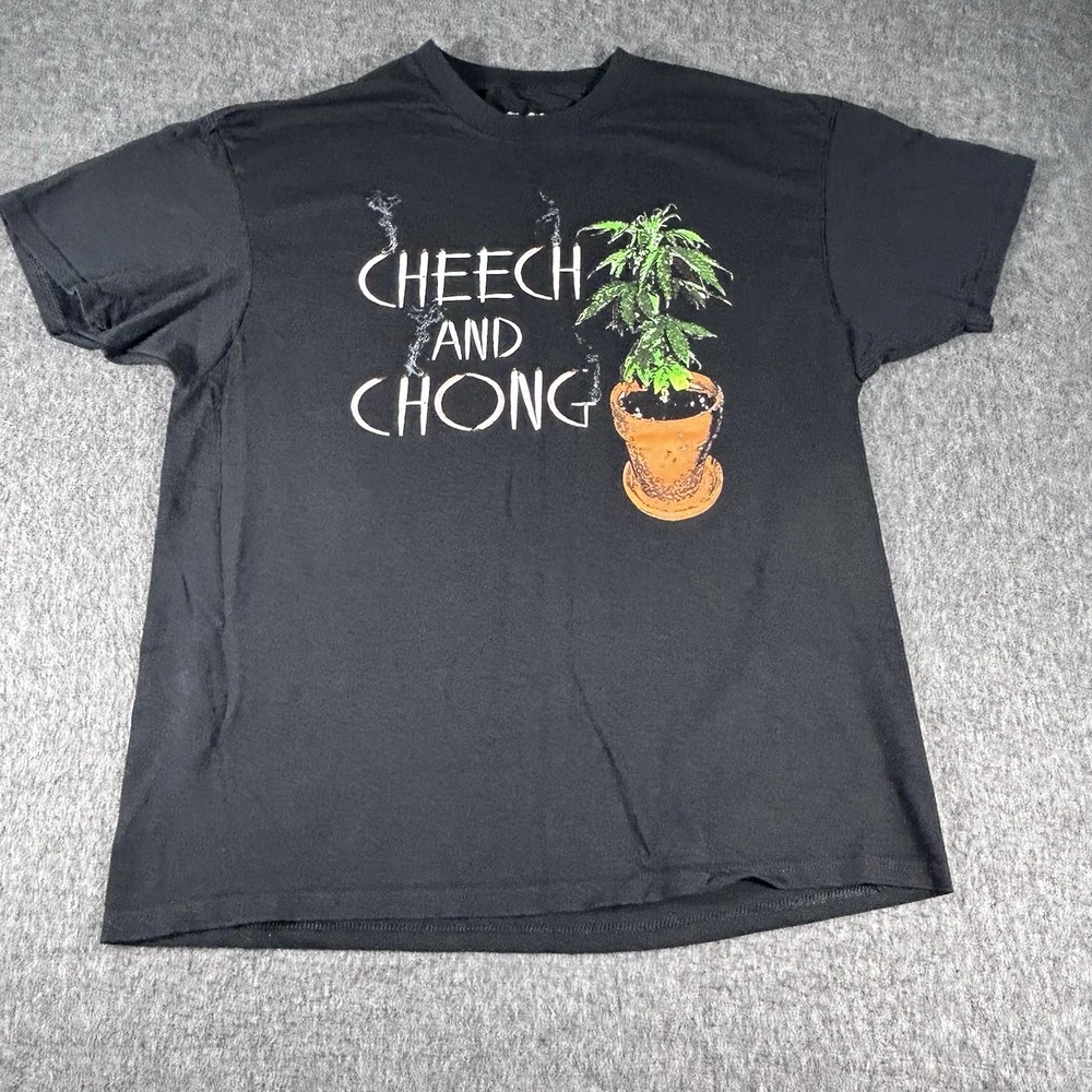 Cheech & Chong Potted Plant Mary Jane Plant Men's XL Black T Shirt